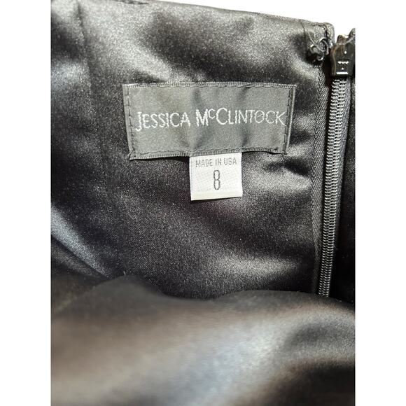 Vintage Jessica McClintock Strapless Black and White Gown - Size 8 - Picture 3 of 16